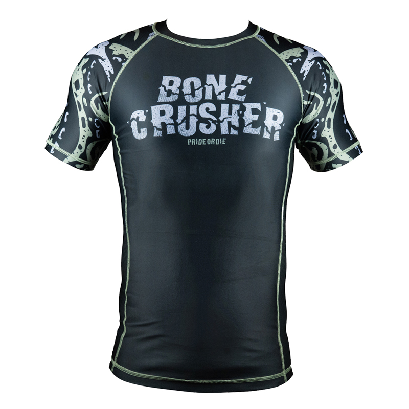 PRIDE OR DIE bone crusher 2 s/s RASHGUARD - BLACk